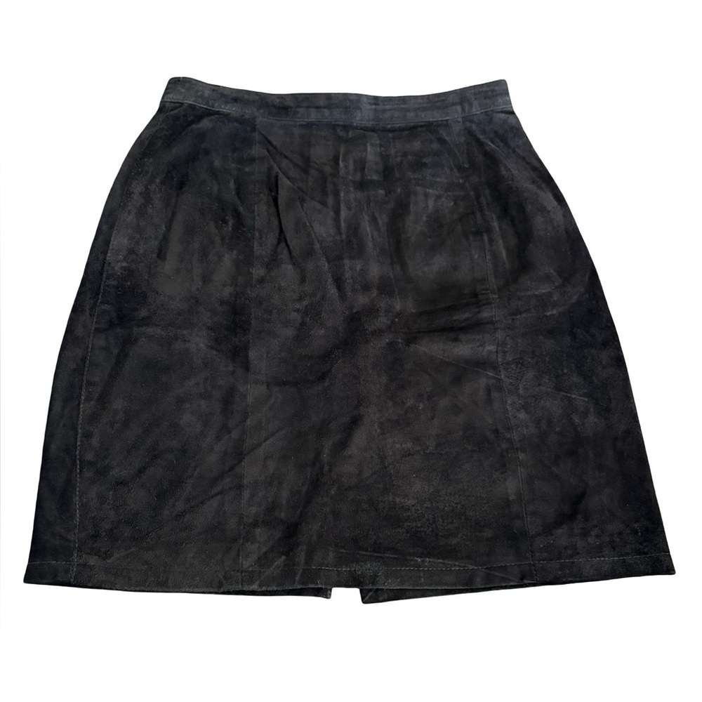 Global Identity Suede Leather G-III Black Mini Skirt Women’s Size 11/12